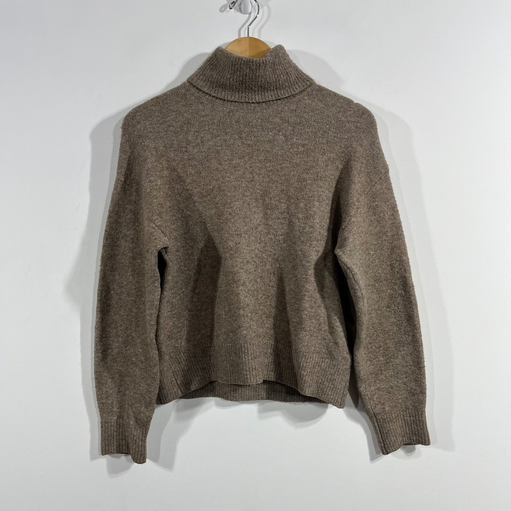Naomi Langford Quiet Luxury Brown Wool Blend Sweater Womens XS Old Money Preppy